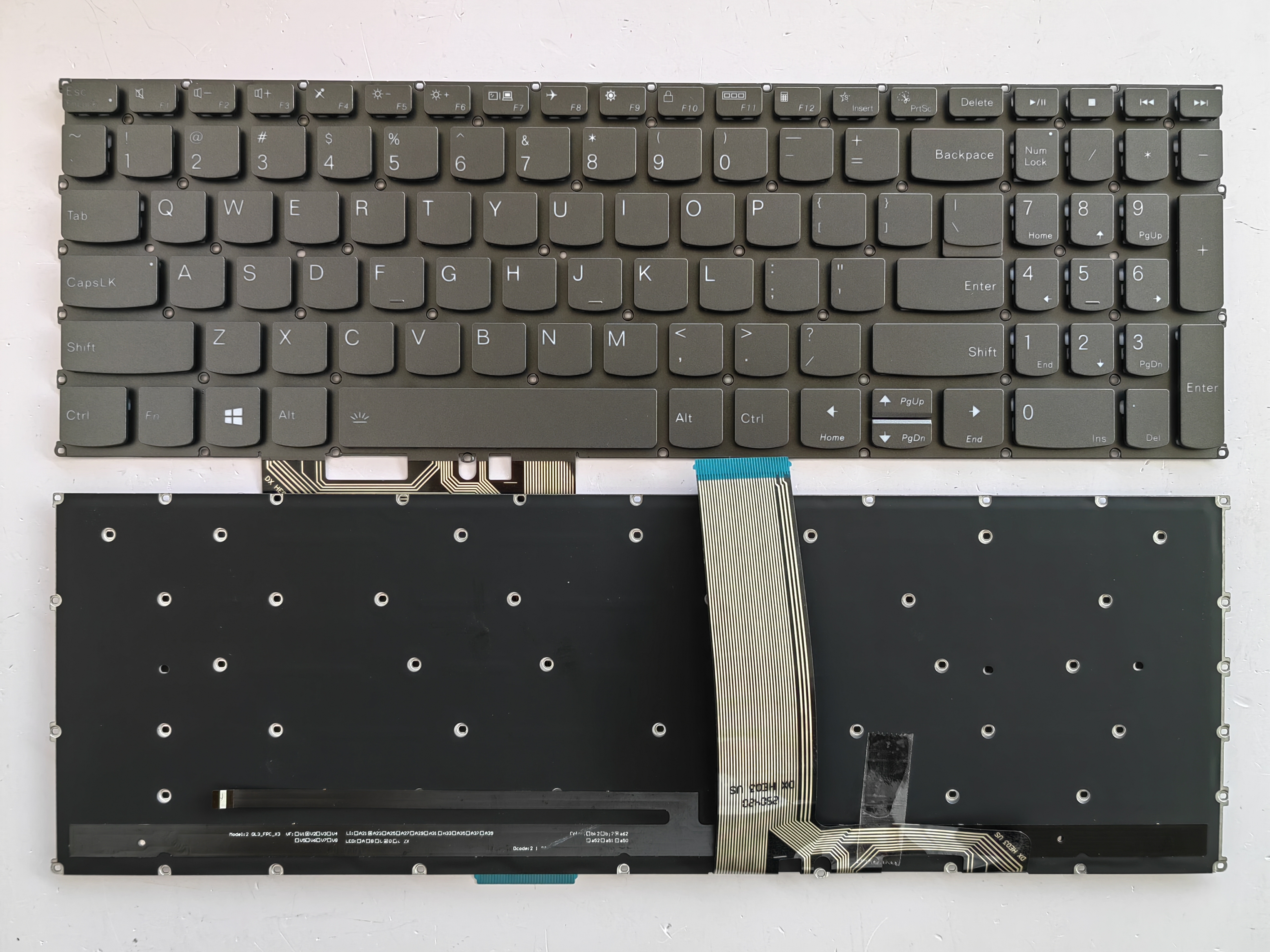 Picture of New Replacement Laptop Keyboard For LENOVO AIR 15 2020/S550-15/ideapad 5-15 Grey Backlit (OEM) US Layout